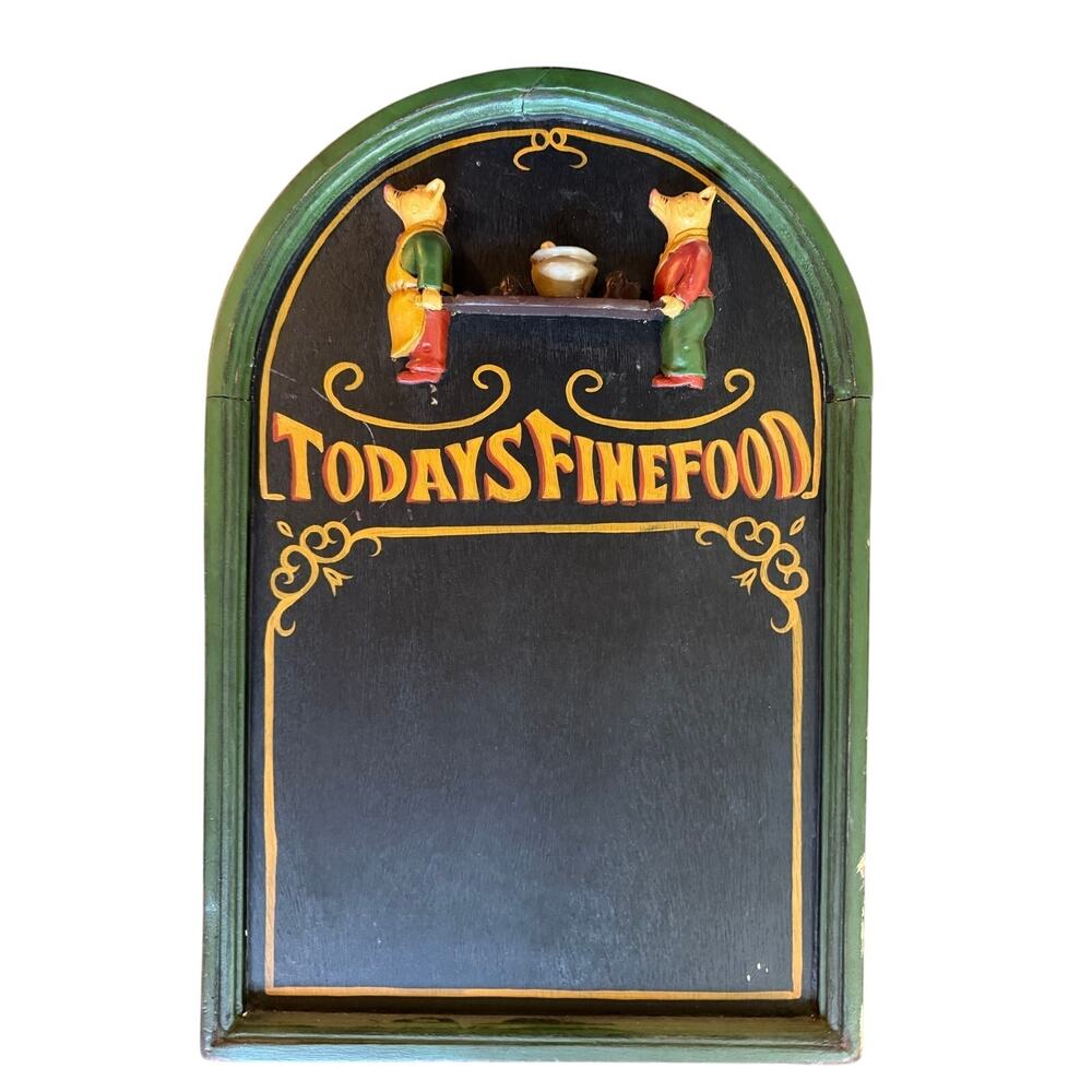 Vintage Englishtown Pub Sign “Today's Fine Food”Chalkboard 3D Menu Wall Sign